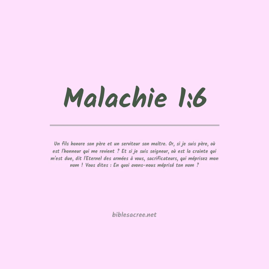 Malachie - 1:6