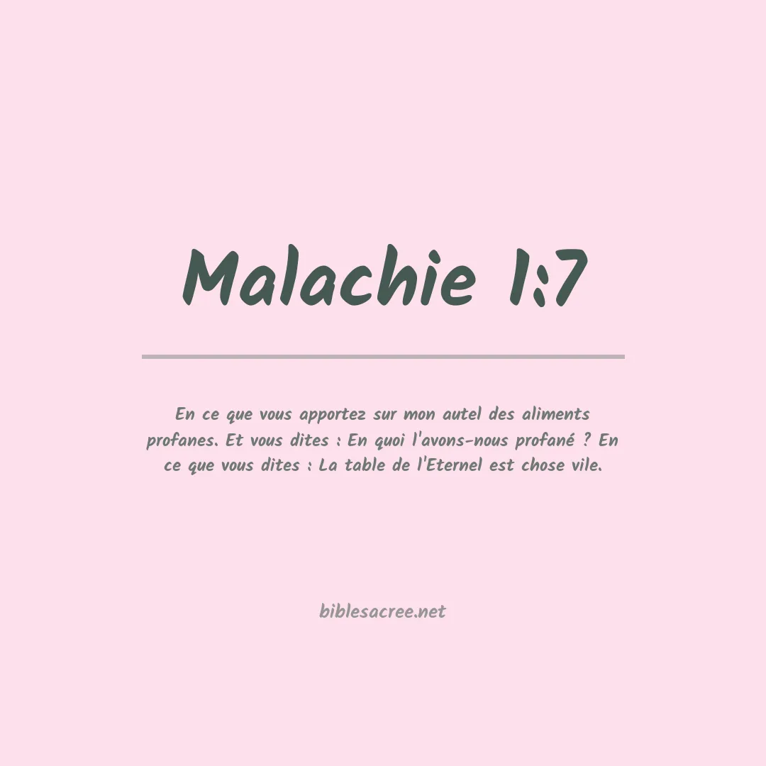 Malachie - 1:7