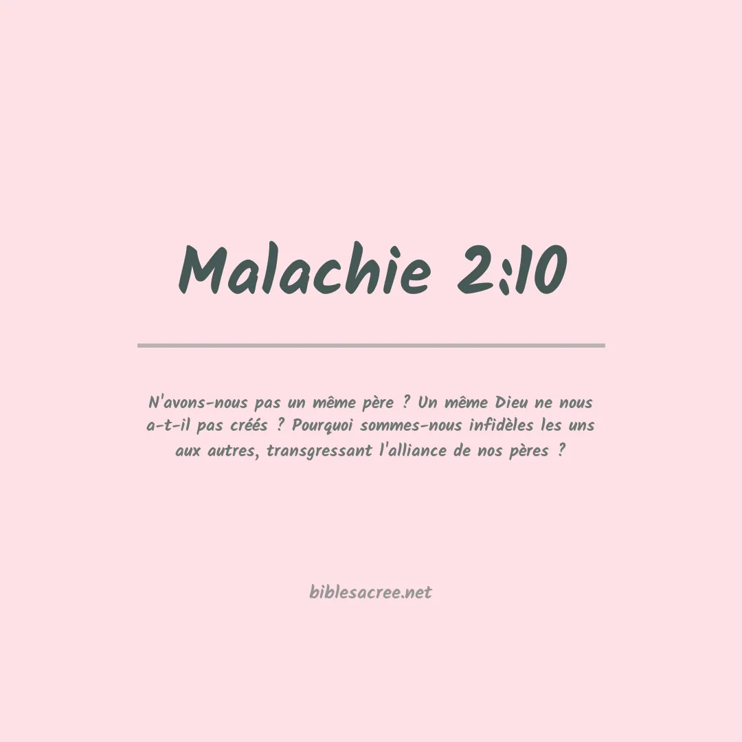 Malachie - 2:10