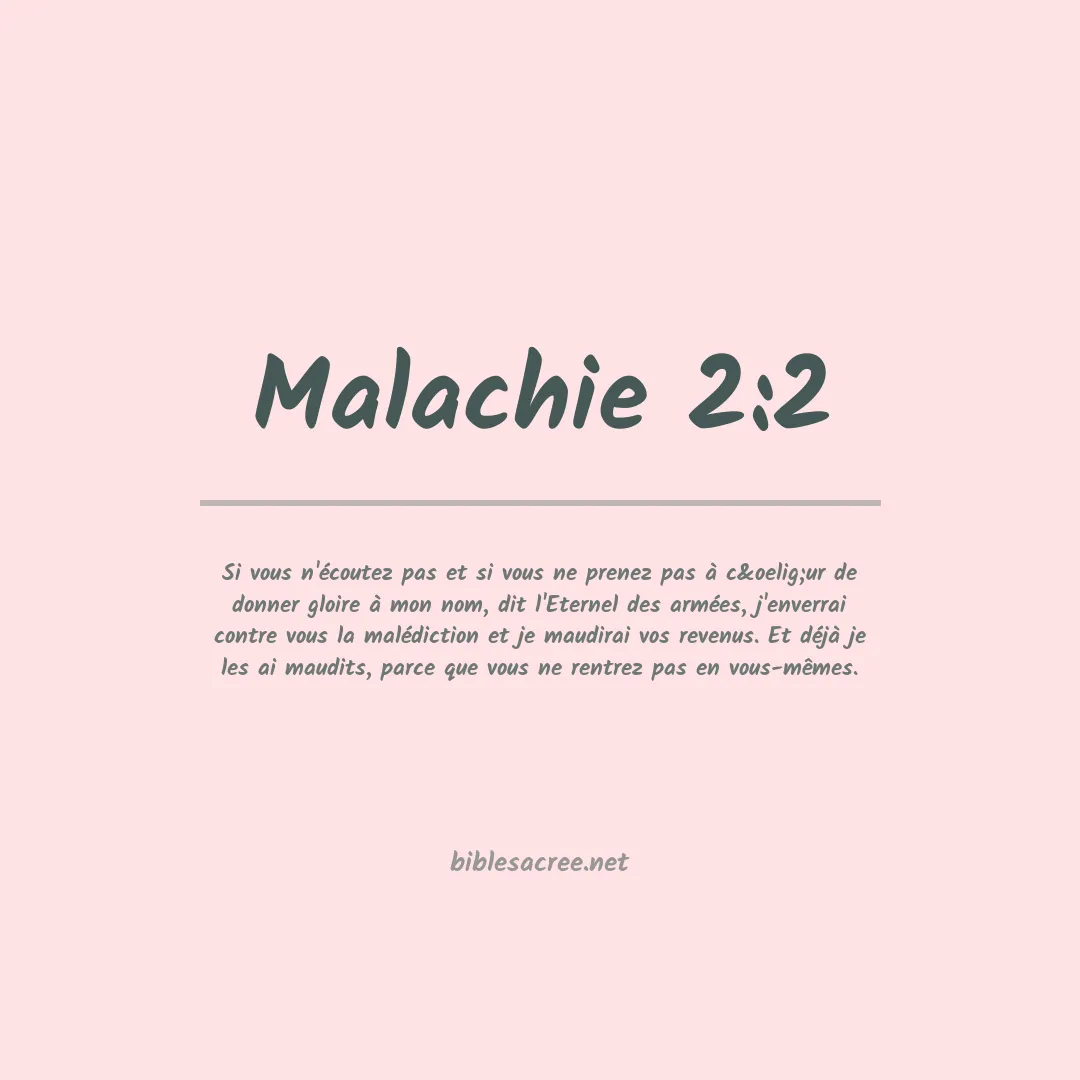 Malachie - 2:2