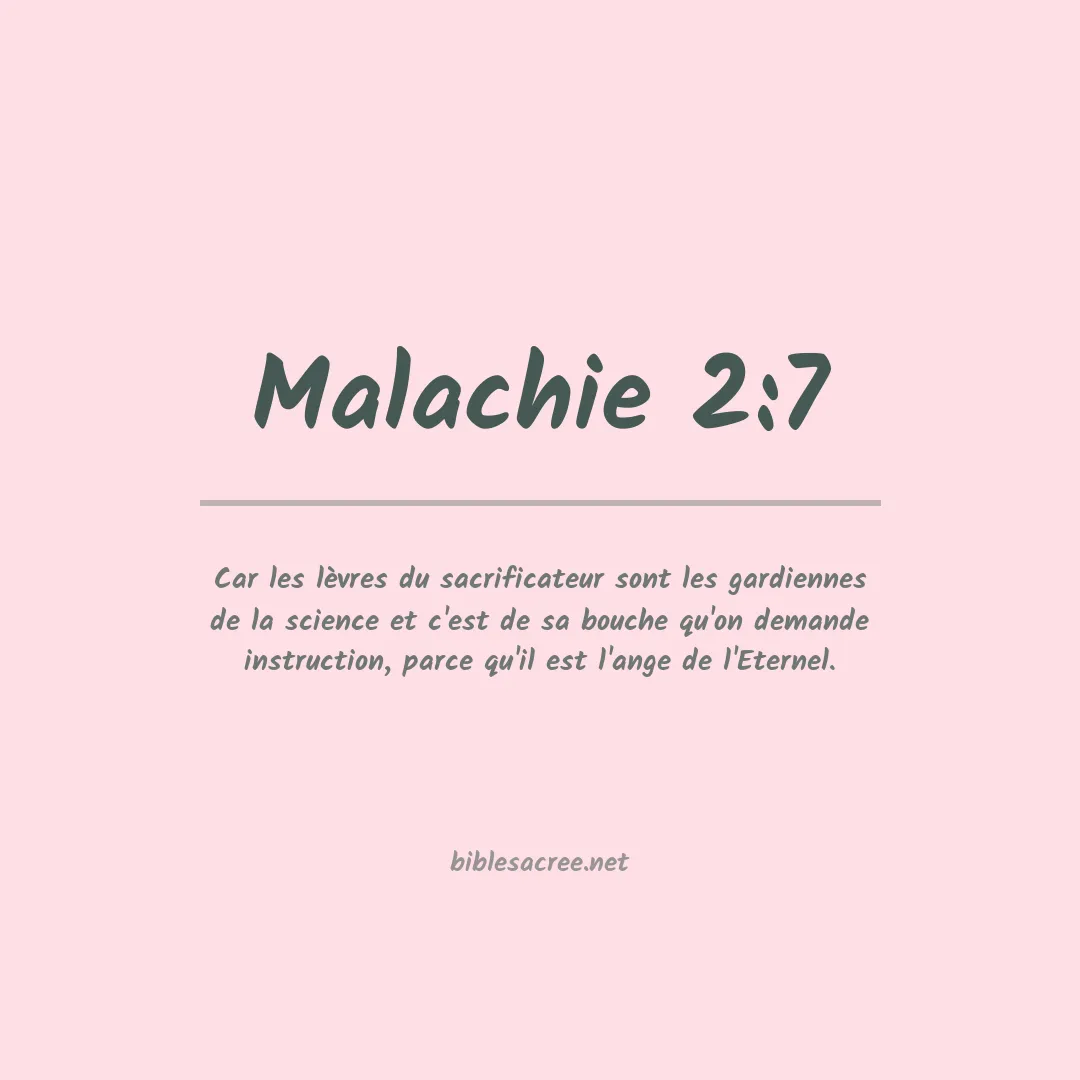 Malachie - 2:7