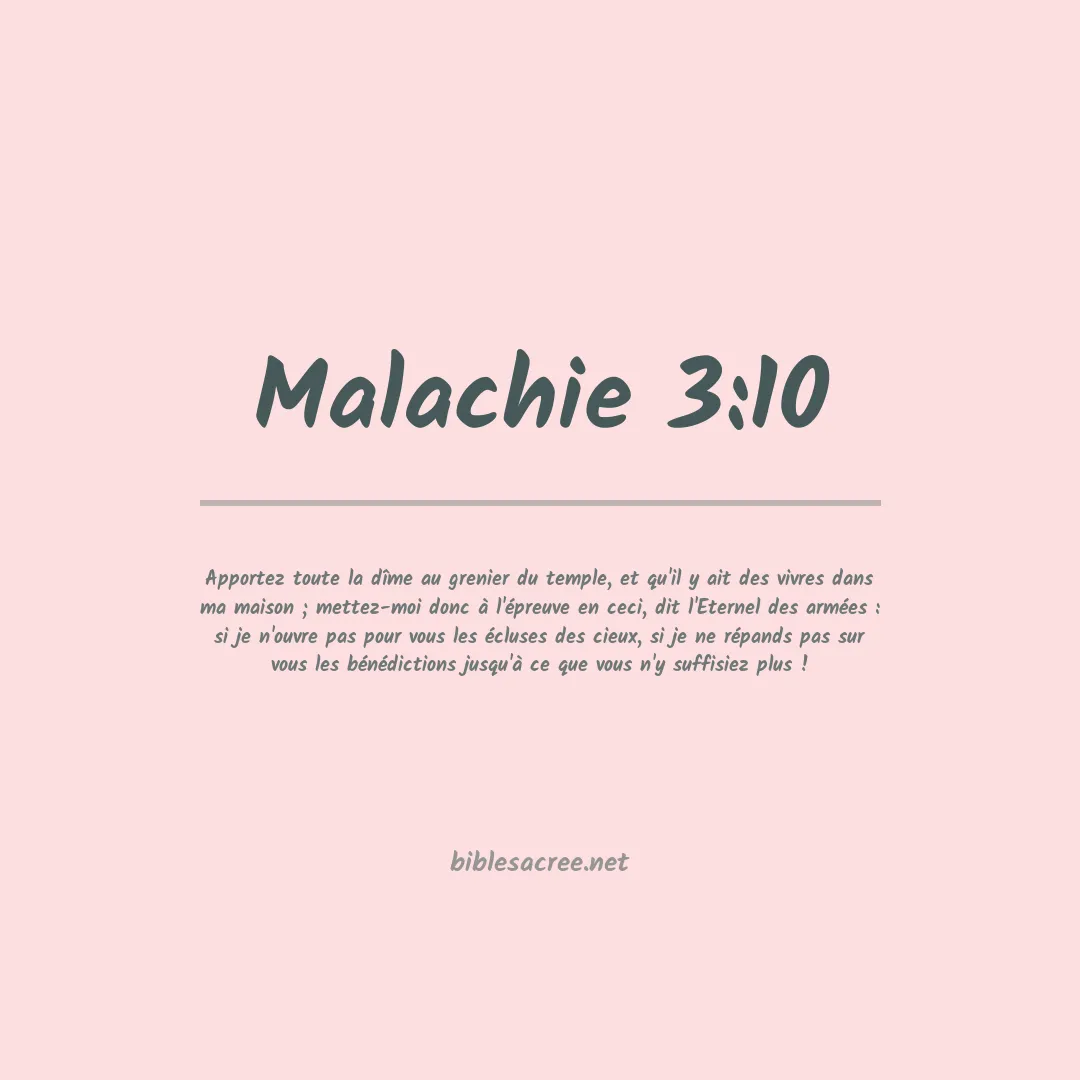 Malachie - 3:10