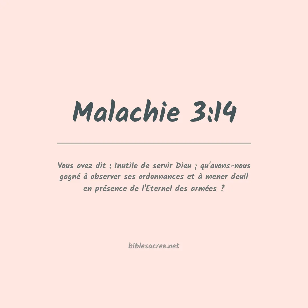 Malachie - 3:14