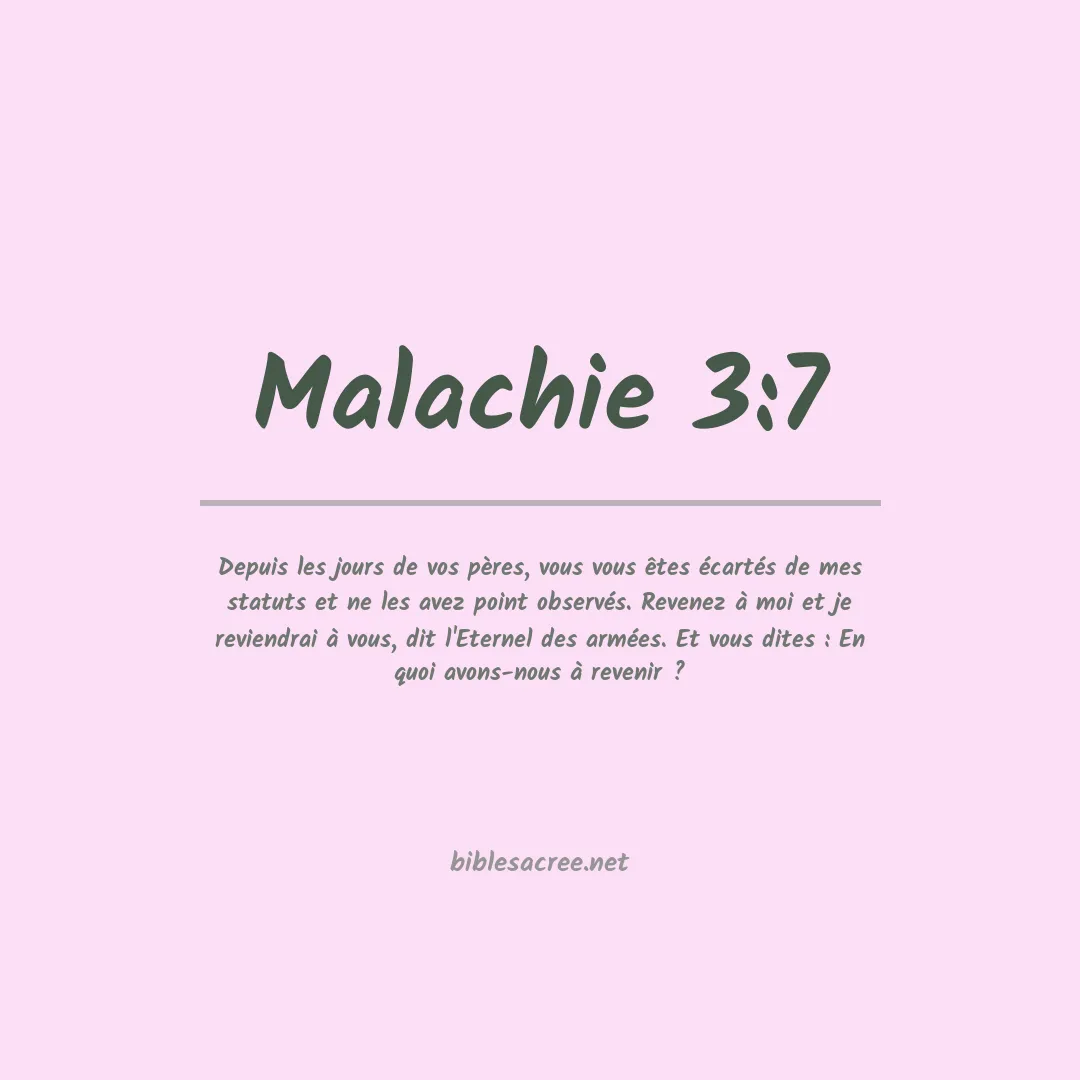 Malachie - 3:7