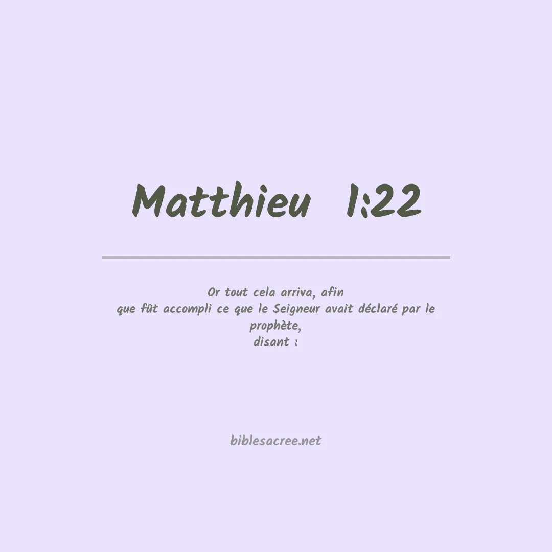Matthieu  - 1:22