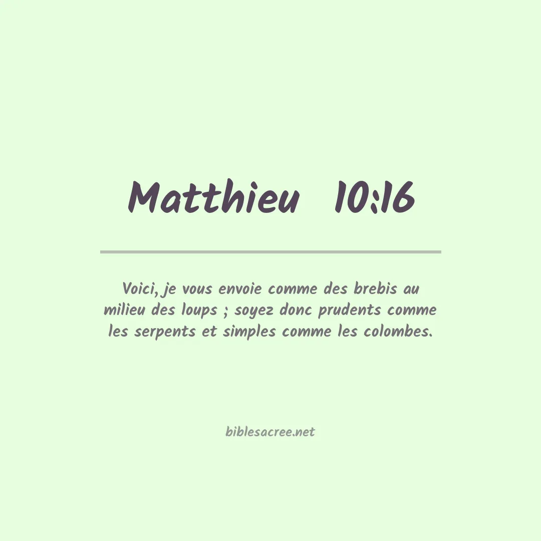 Matthieu  - 10:16