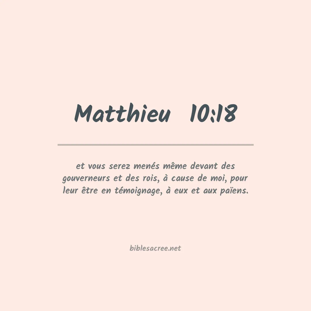 Matthieu  - 10:18