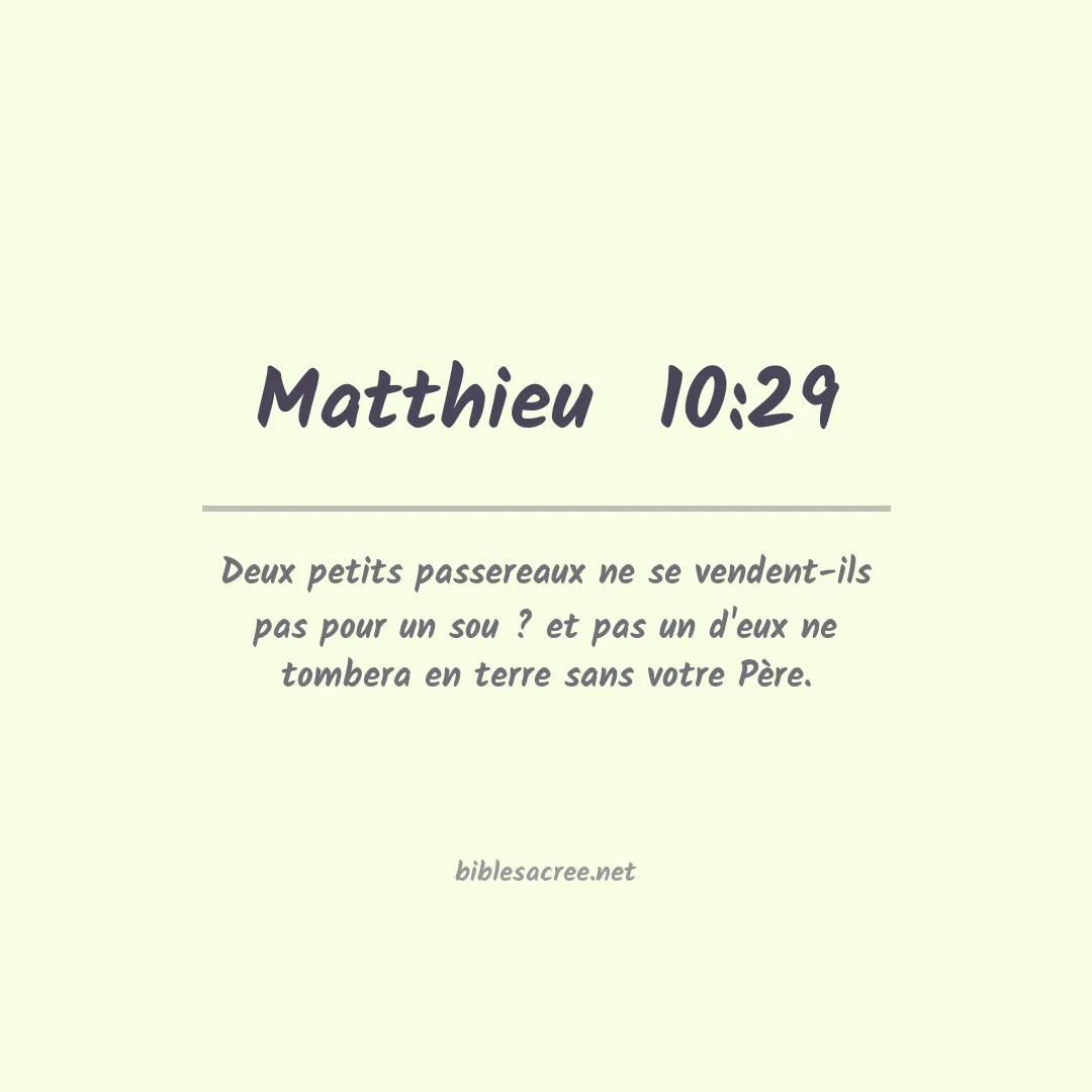Matthieu  - 10:29