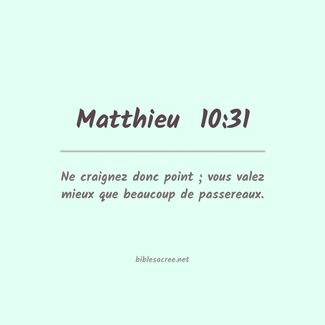 Matthieu  - 10:31