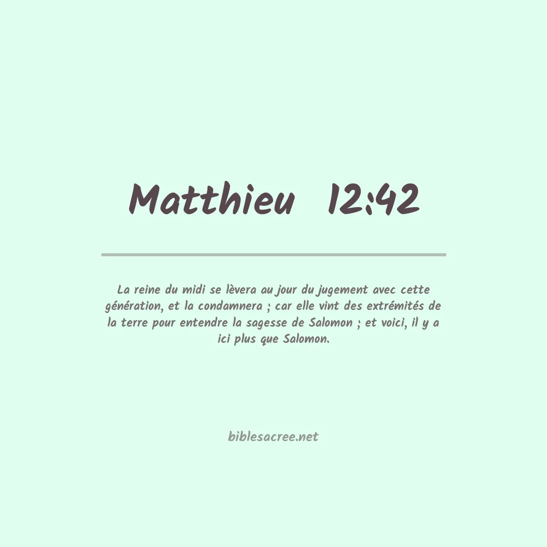 Matthieu  - 12:42