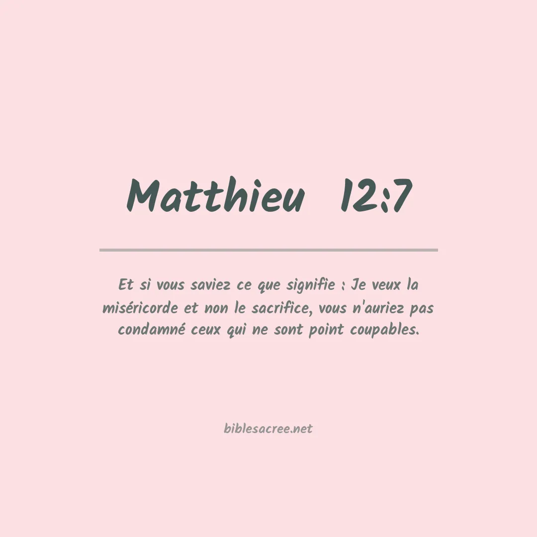 Matthieu  - 12:7
