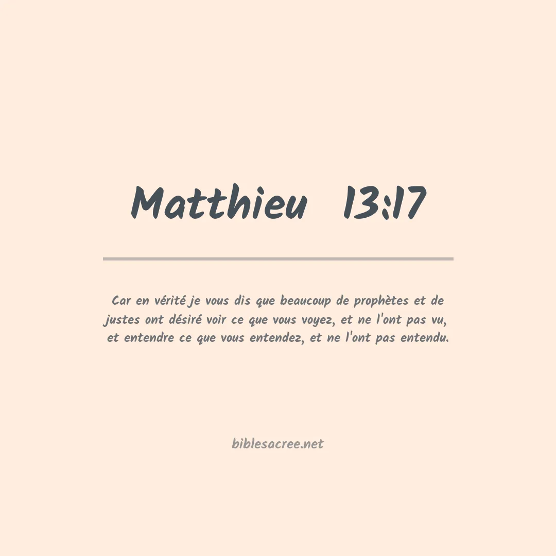 Matthieu  - 13:17