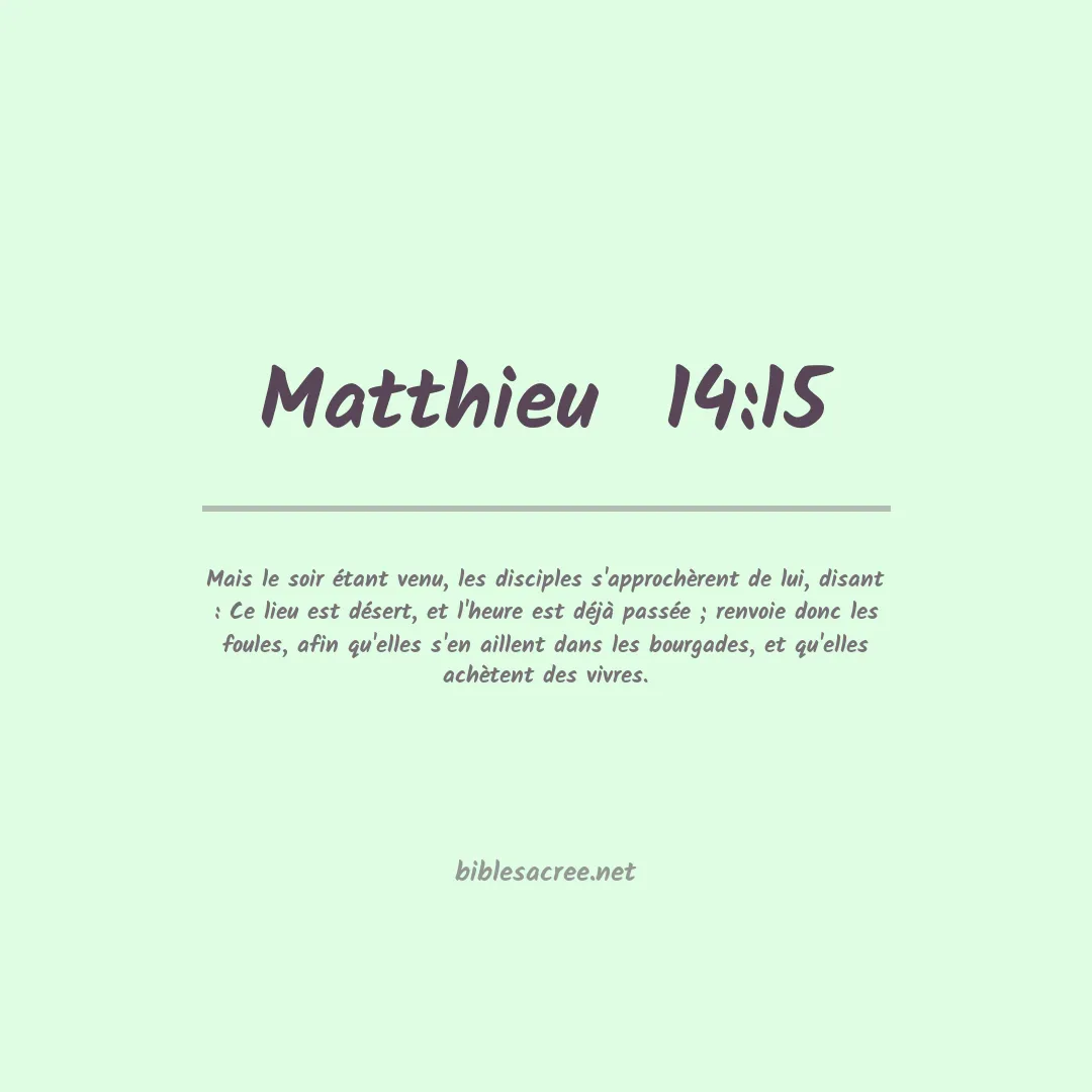 Matthieu - 14:15
