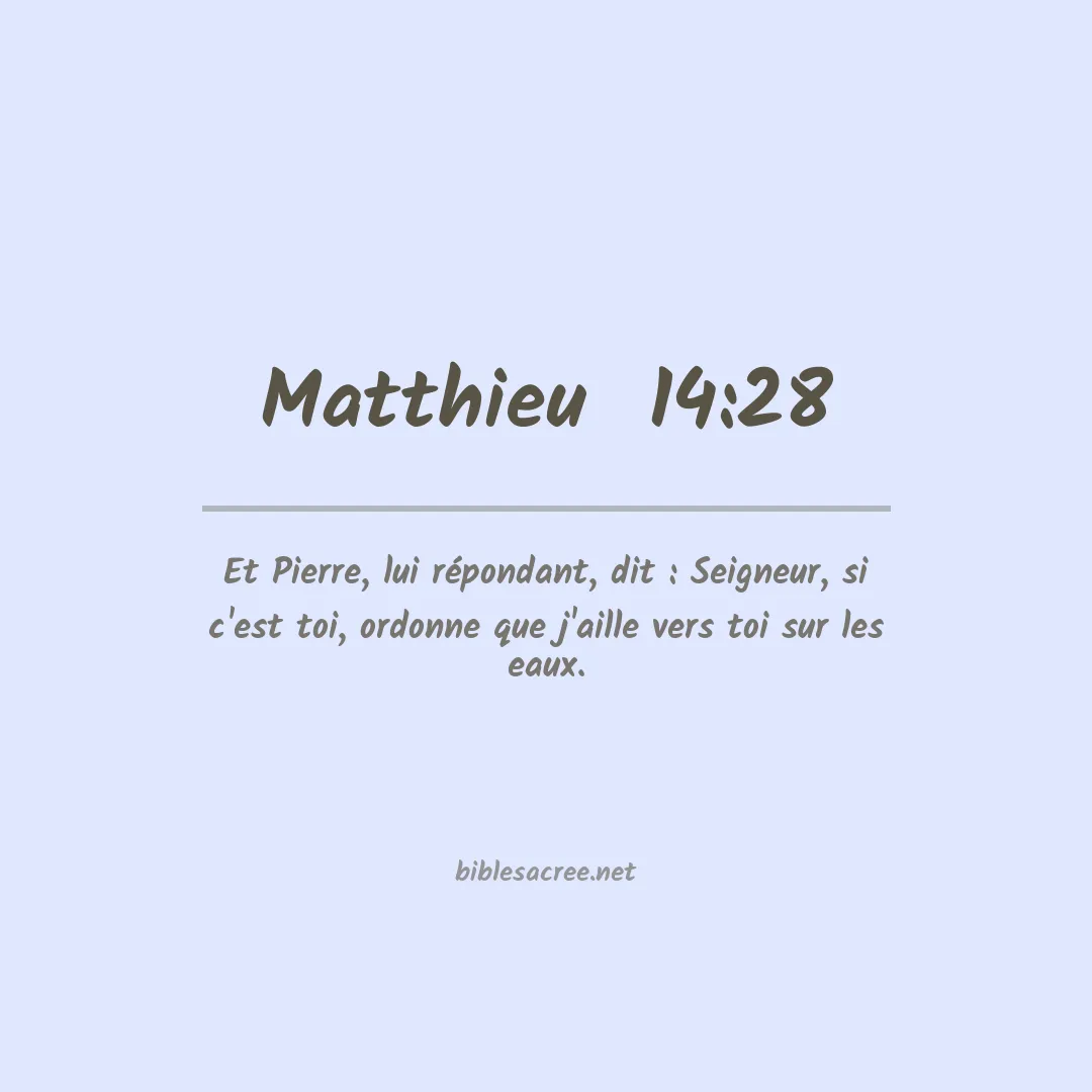 Matthieu - 14:28
