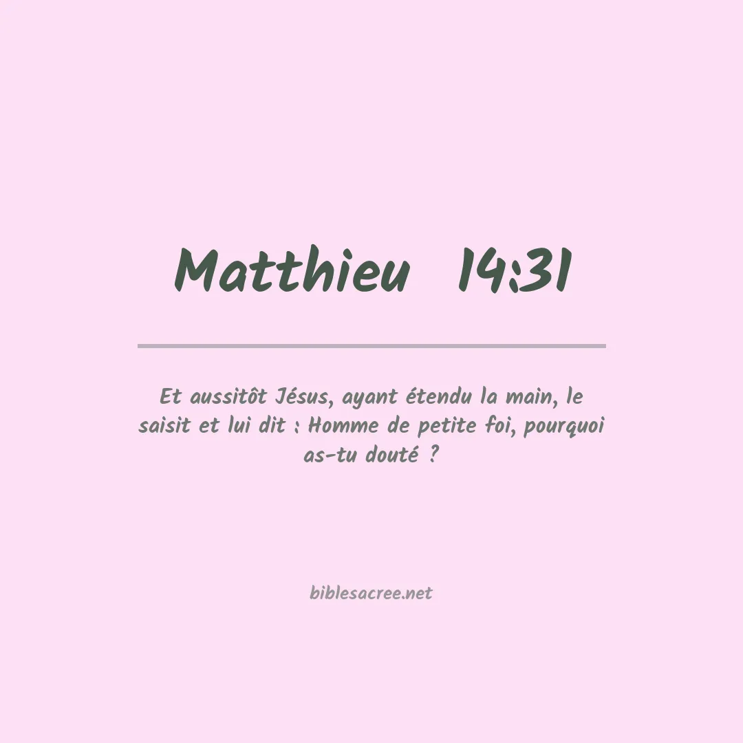 Matthieu - 14:31
