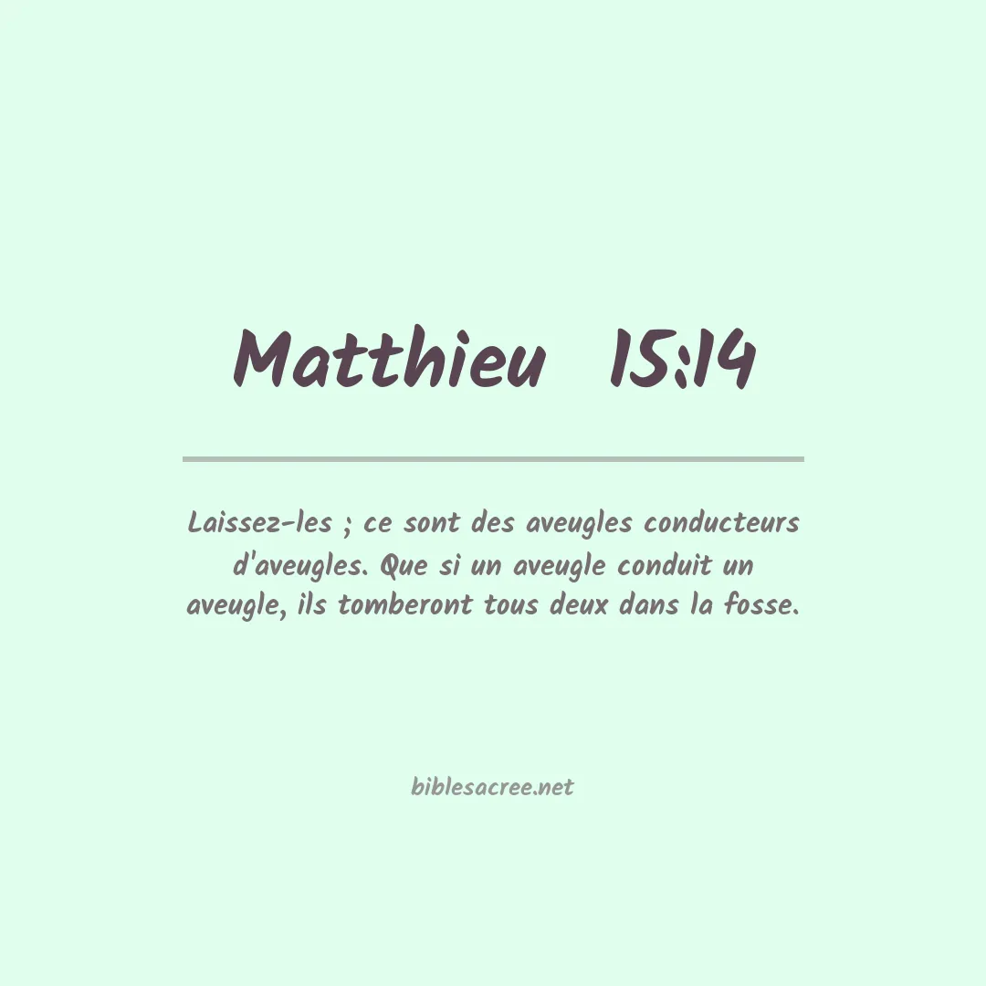 Matthieu  - 15:14