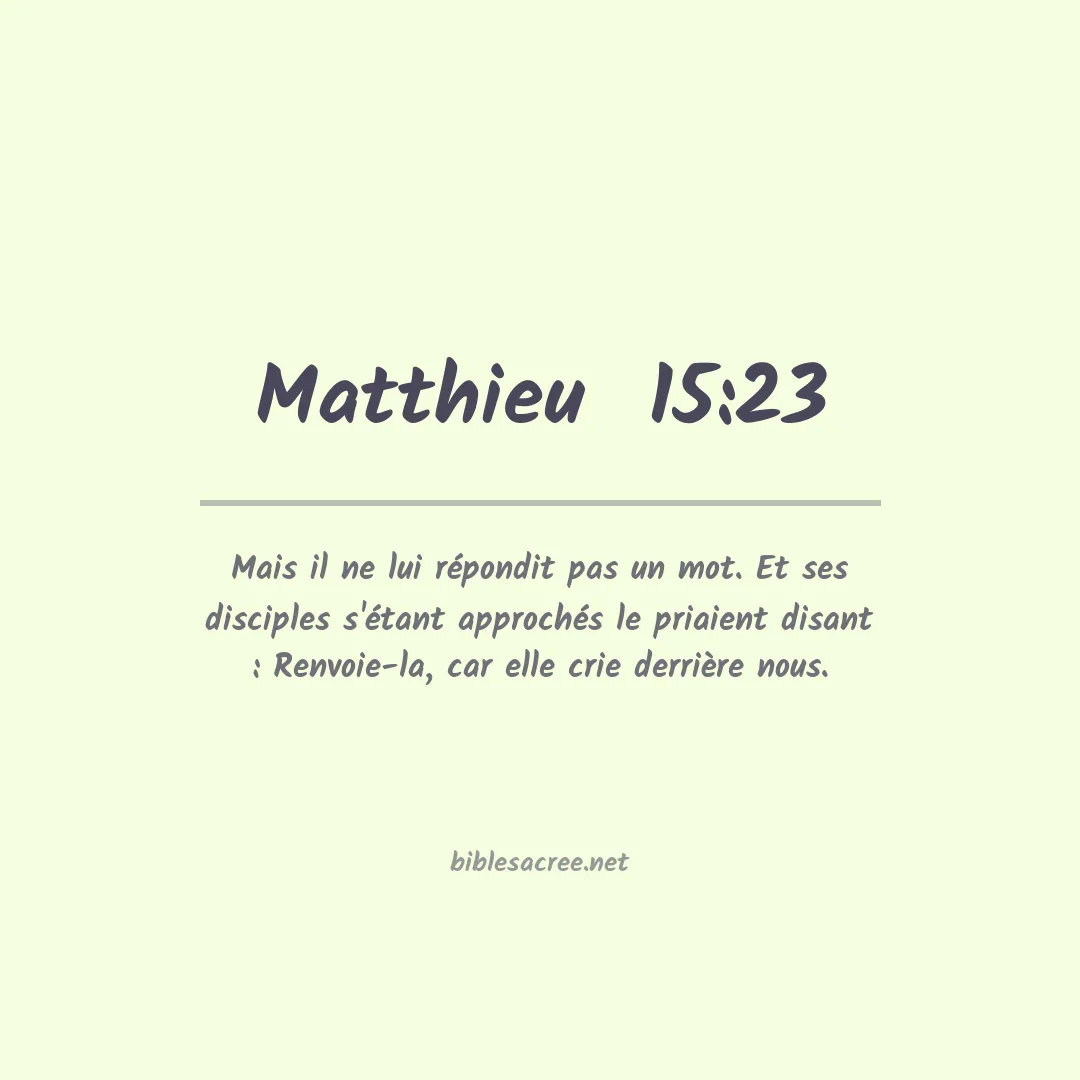 Matthieu  - 15:23