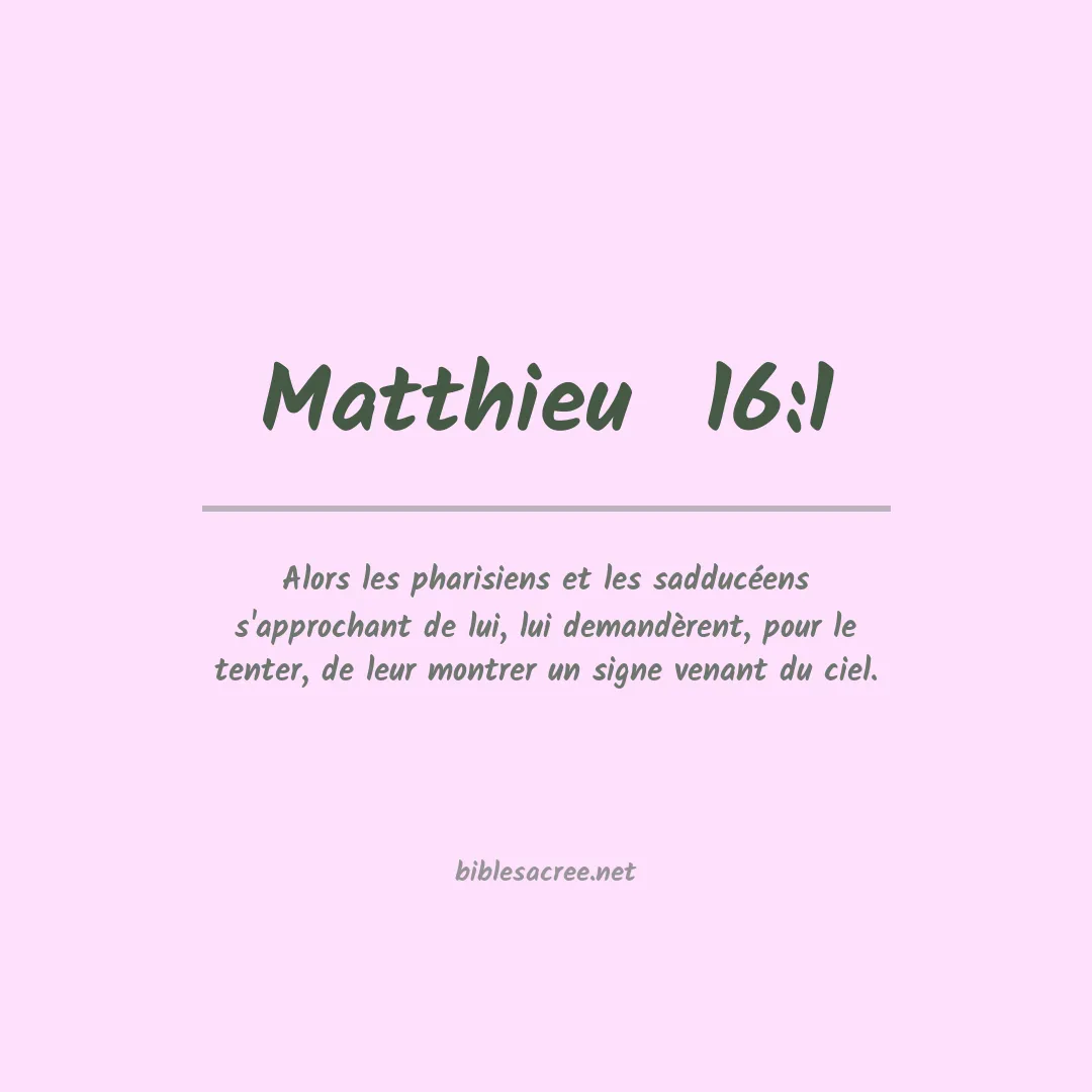 Matthieu  - 16:1