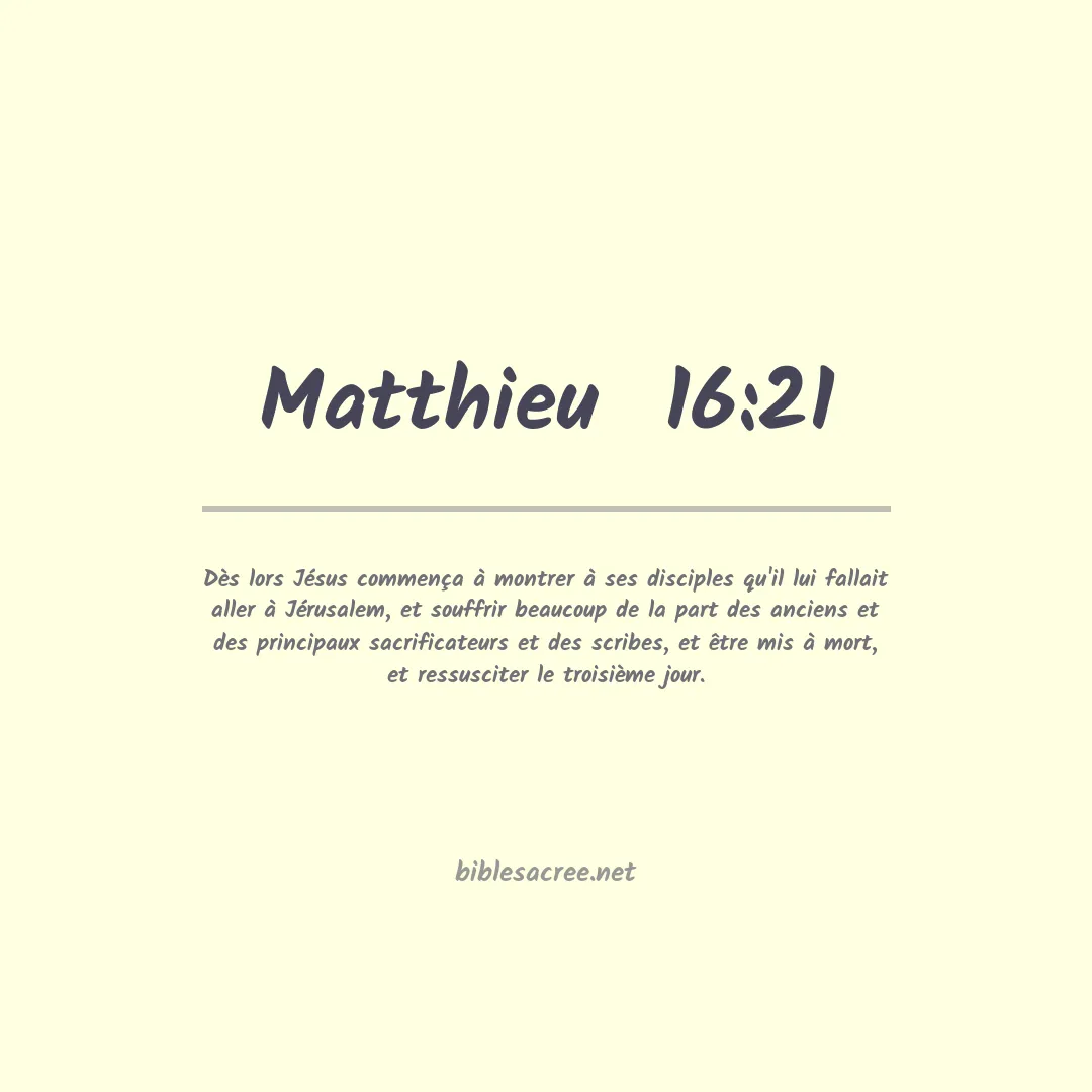 Matthieu  - 16:21