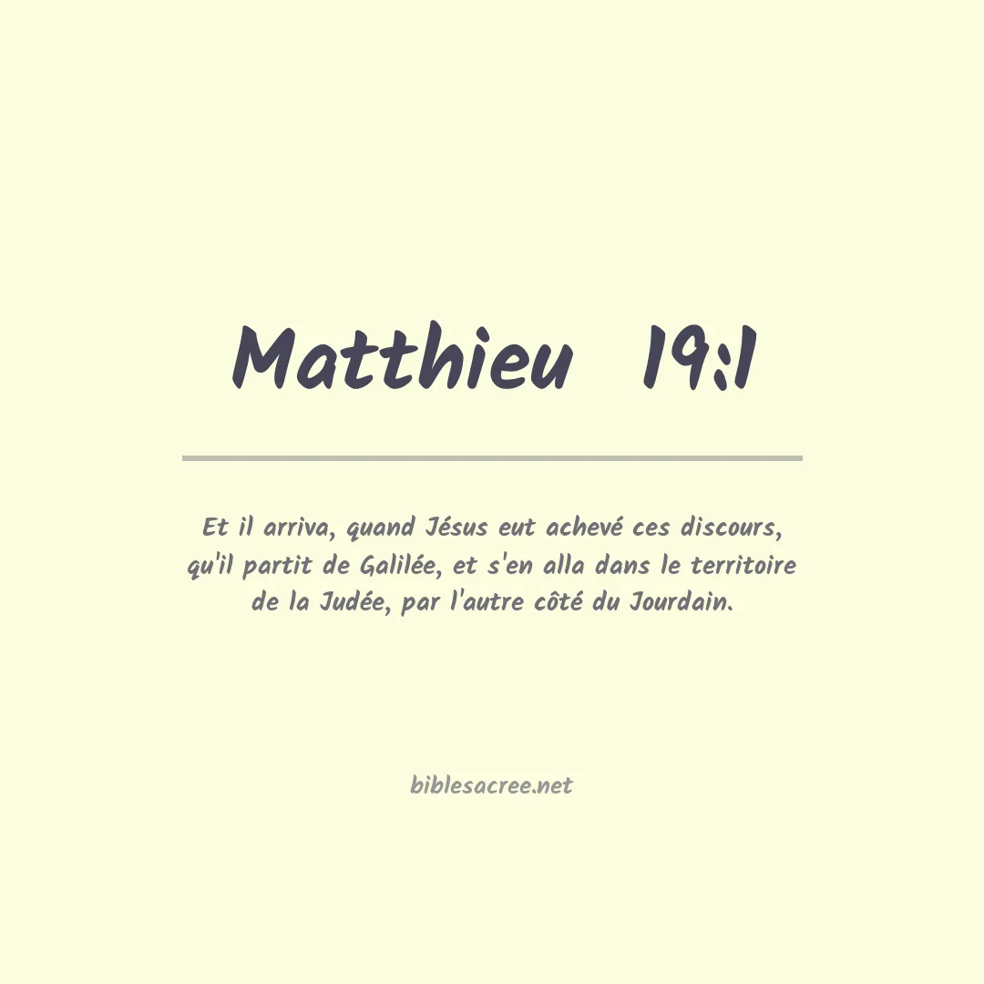 Matthieu  - 19:1