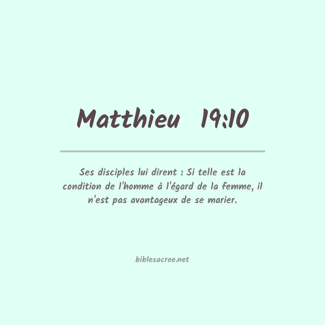 Matthieu  - 19:10