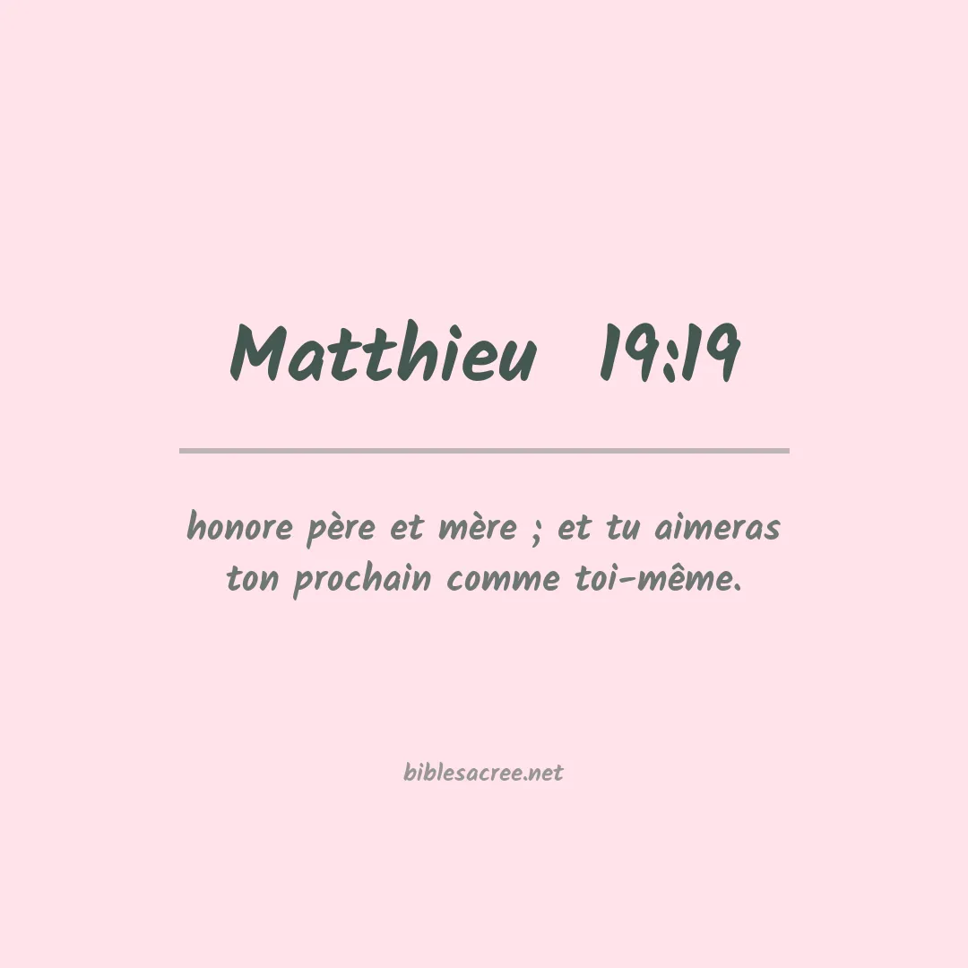 Matthieu  - 19:19