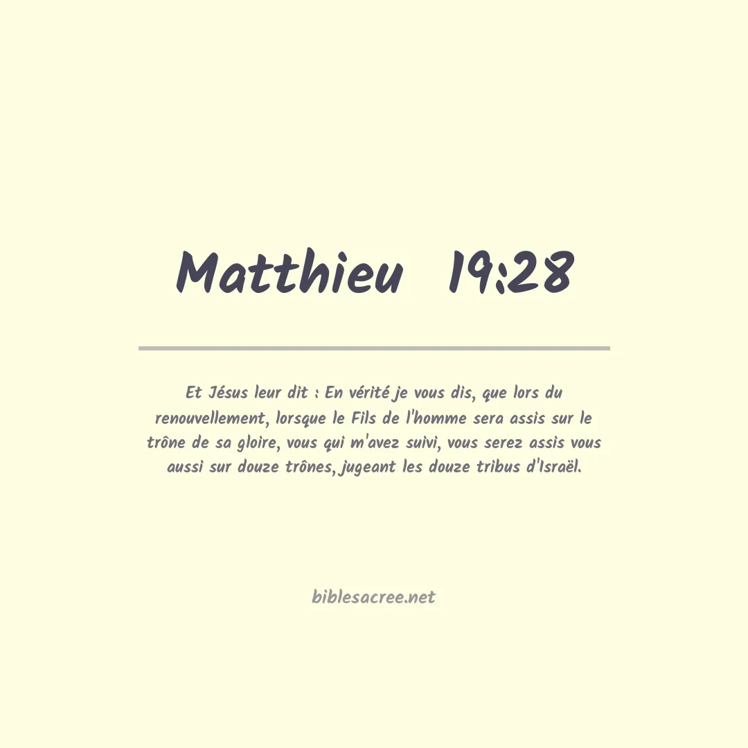 Matthieu  - 19:28