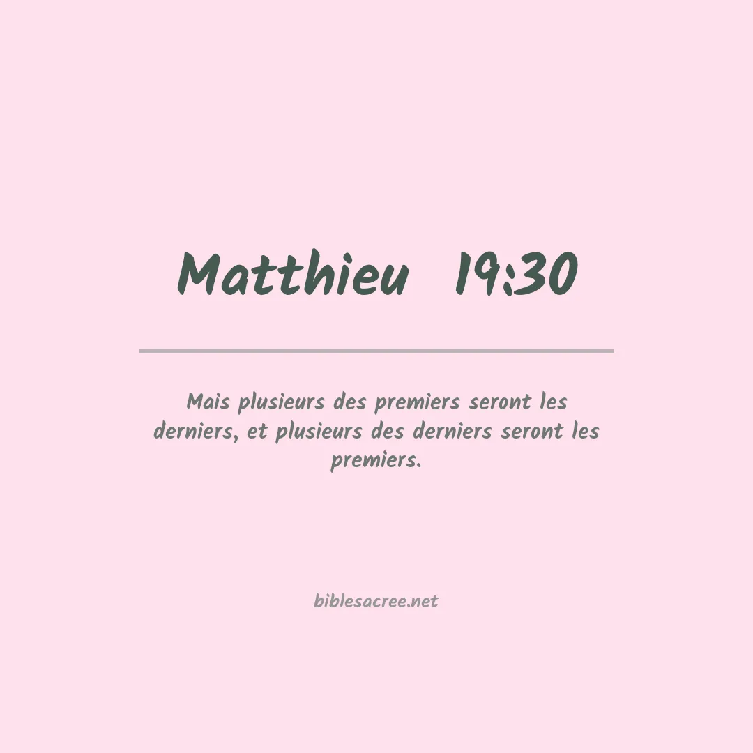 Matthieu  - 19:30