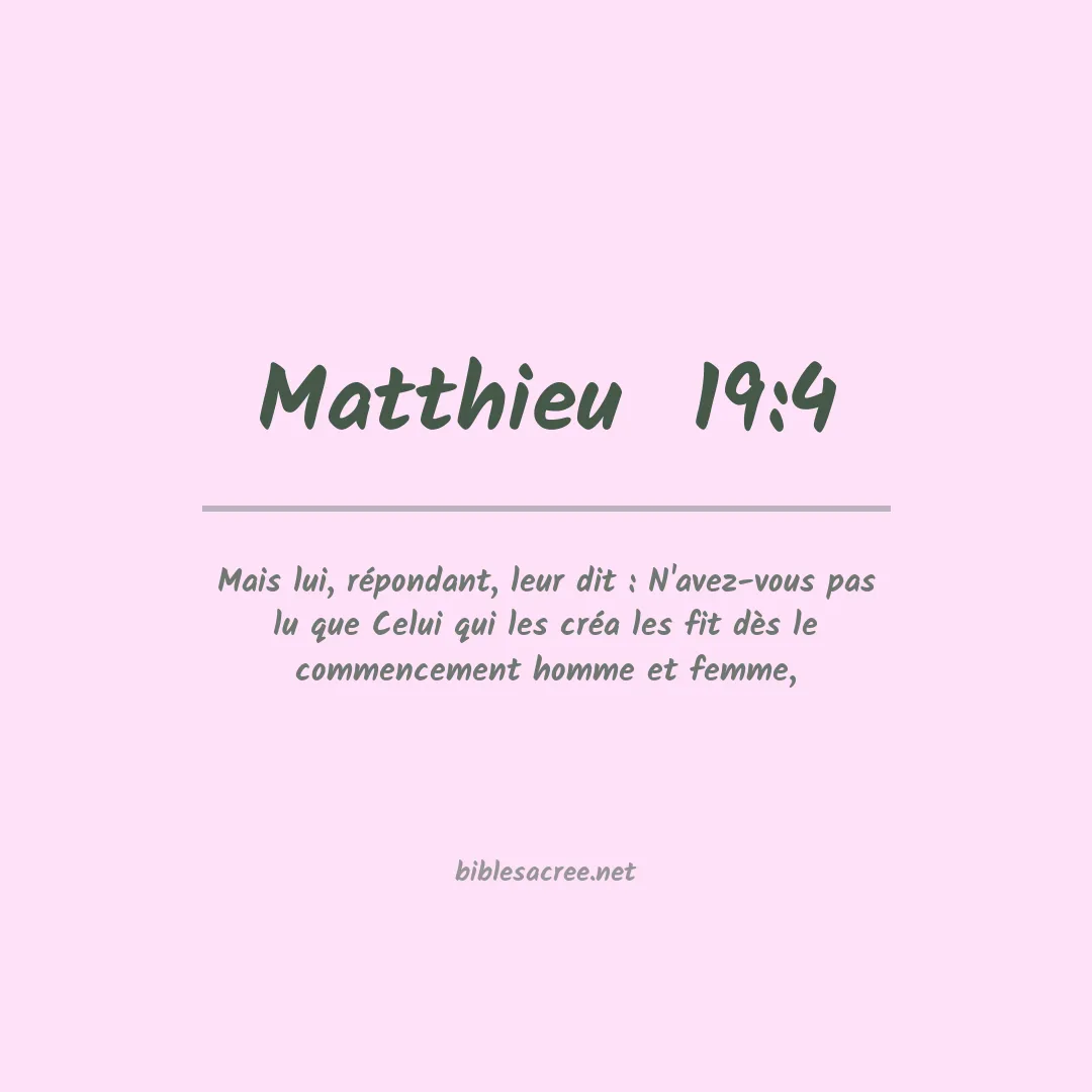 Matthieu  - 19:4