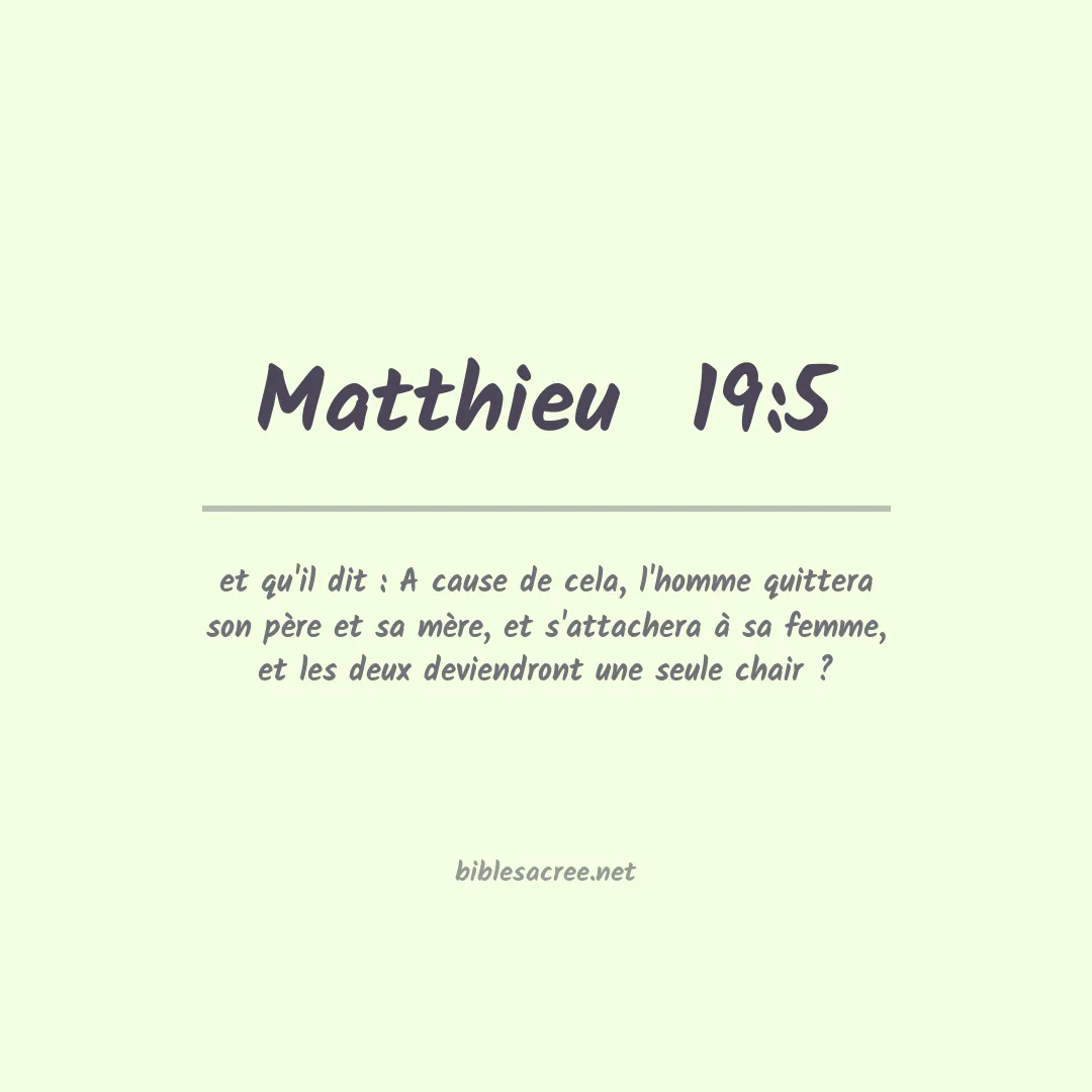 Matthieu  - 19:5