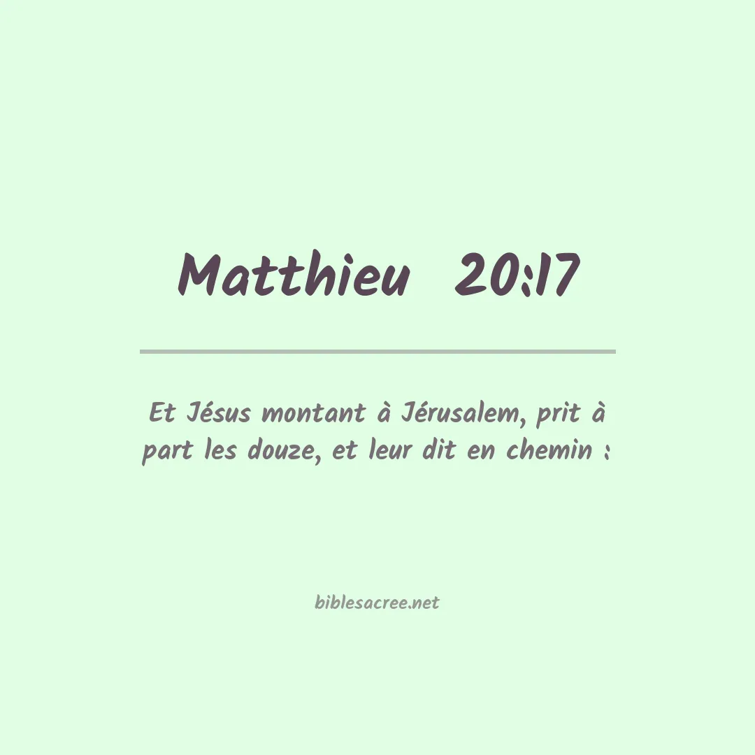 Matthieu  - 20:17
