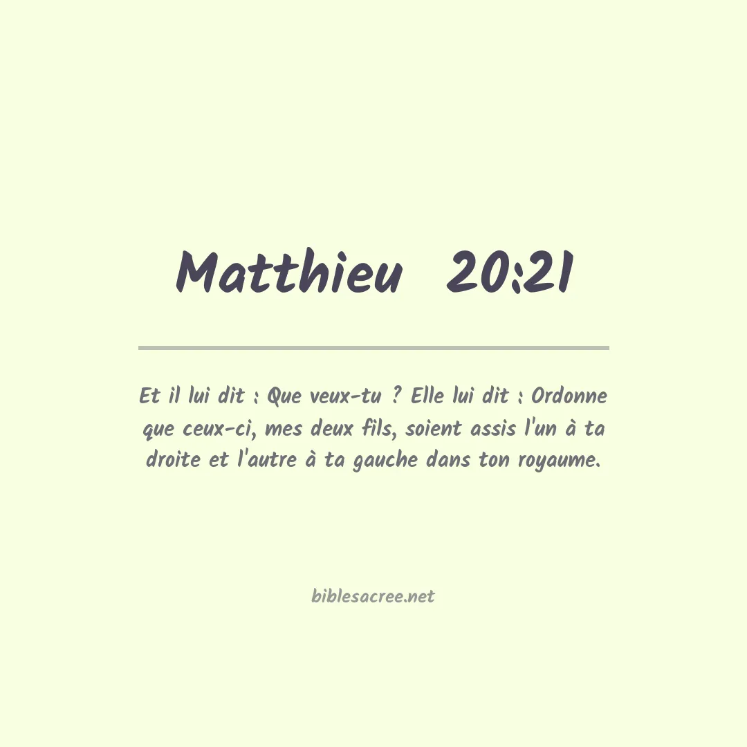 Matthieu  - 20:21