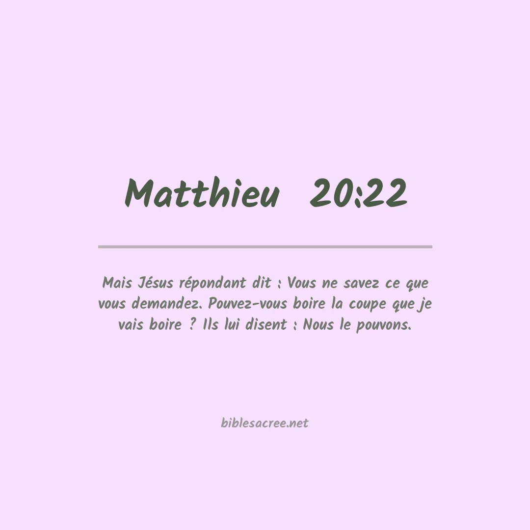 Matthieu  - 20:22