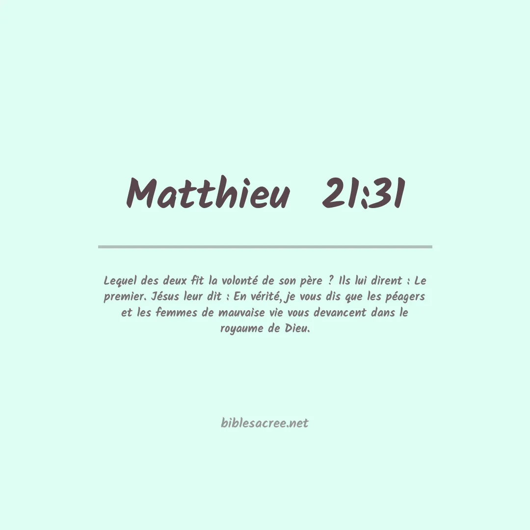 Matthieu - 21:31