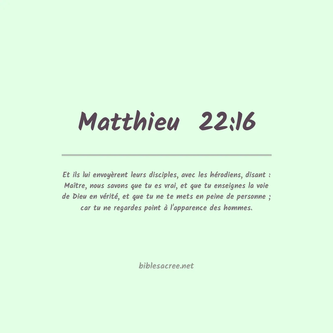 Matthieu - 22:16