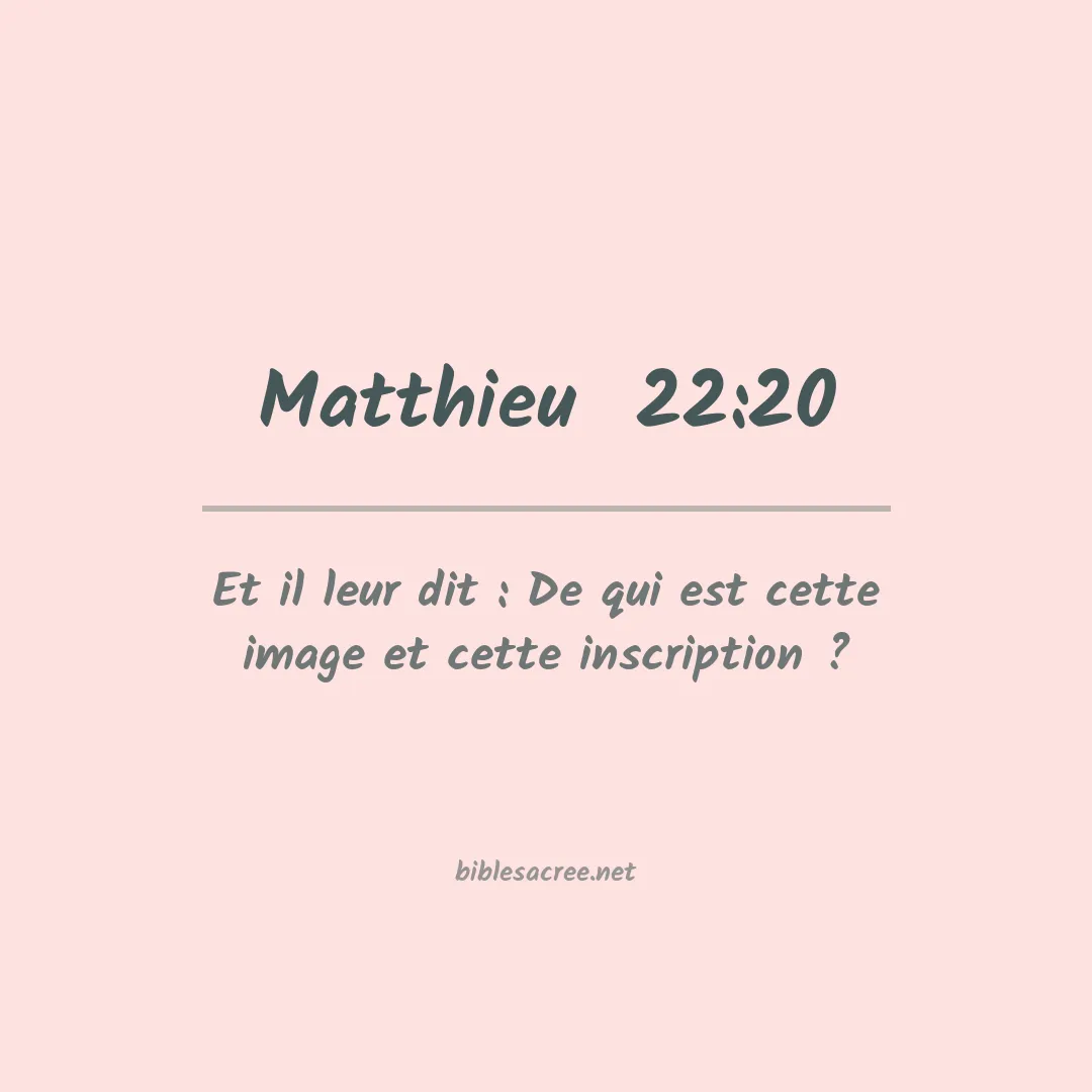 Matthieu - 22:20