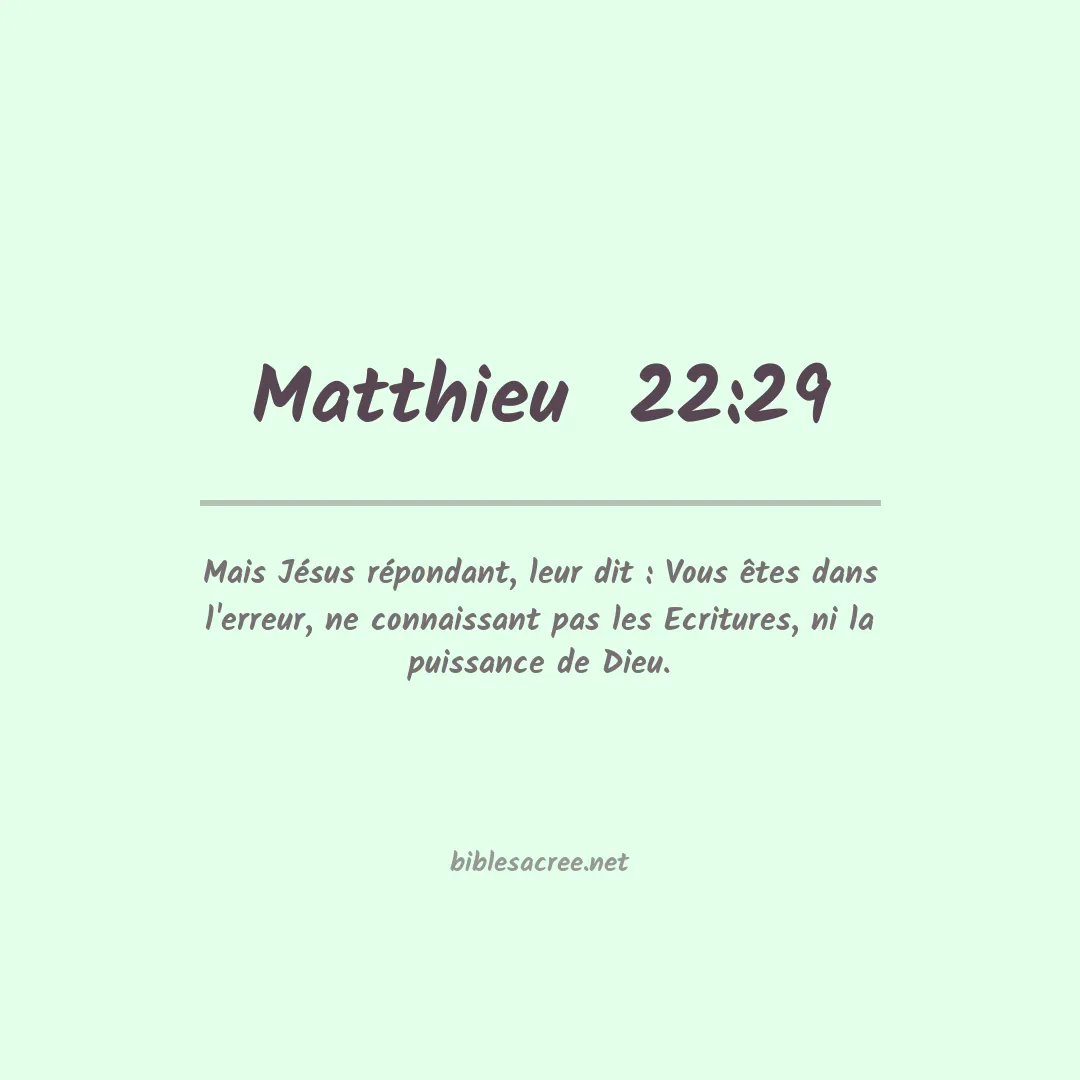 Matthieu  - 22:29