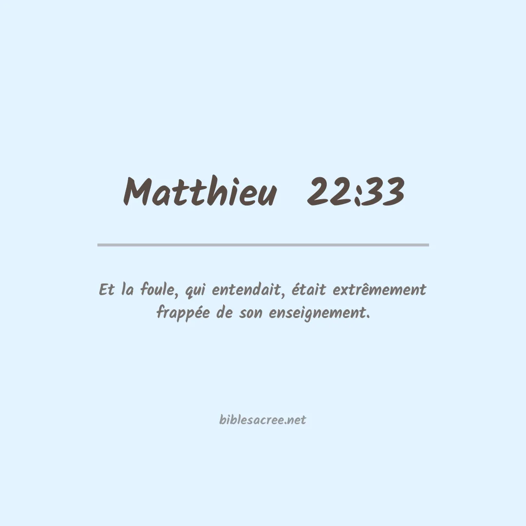 Matthieu  - 22:33