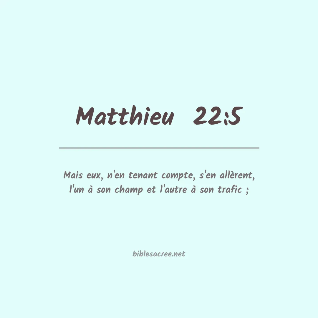 Matthieu - 22:5