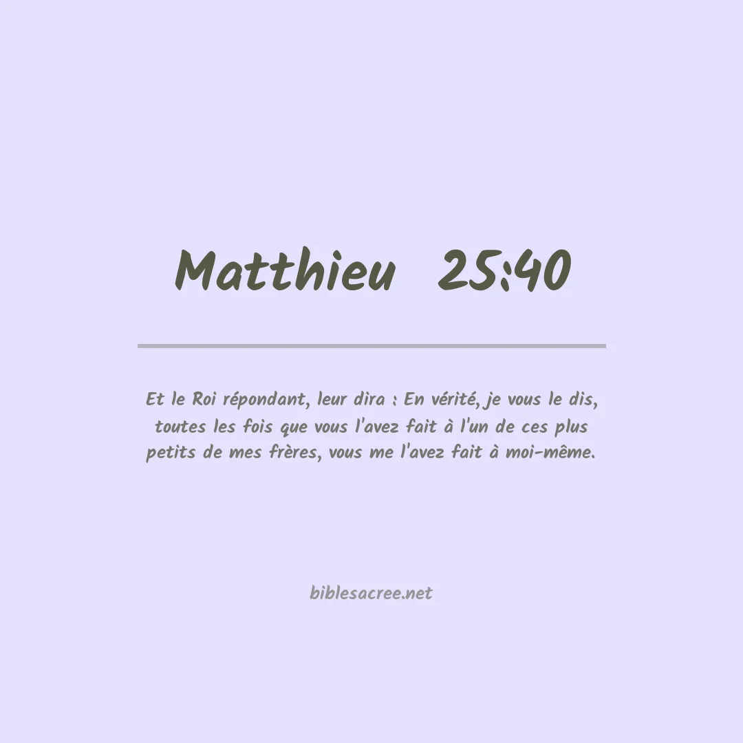 Matthieu  - 25:40