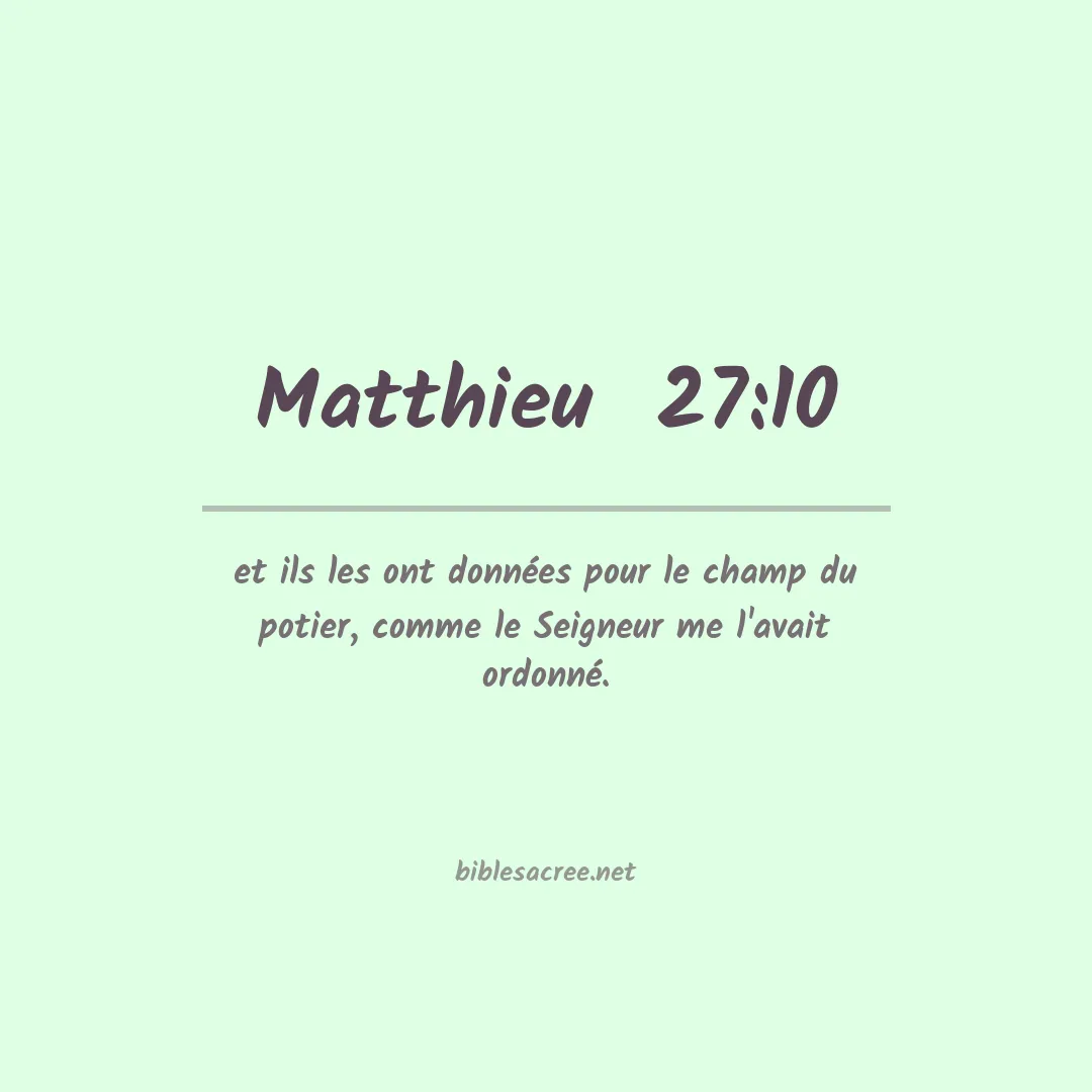 Matthieu  - 27:10