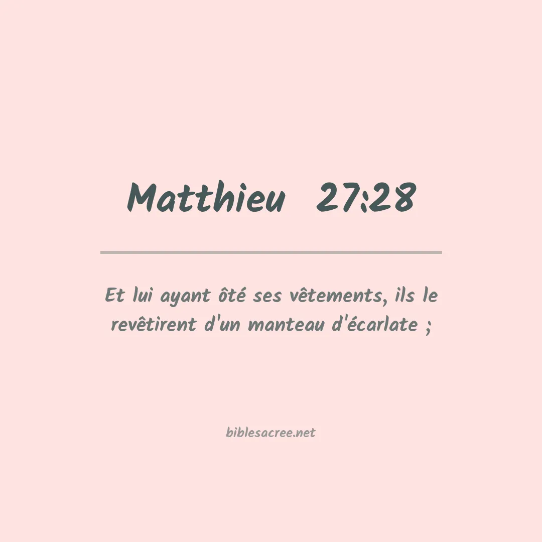 Matthieu  - 27:28
