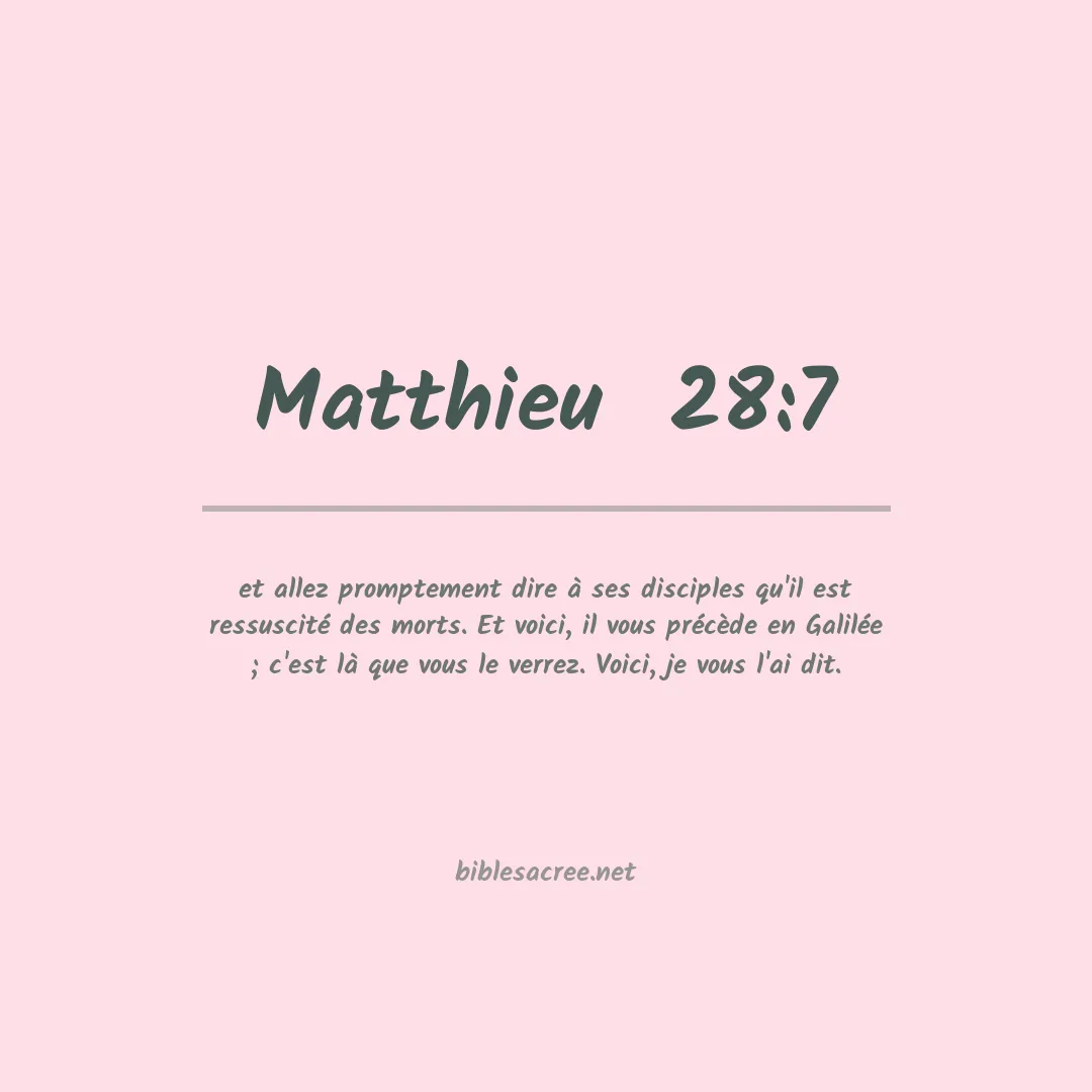 Matthieu  - 28:7