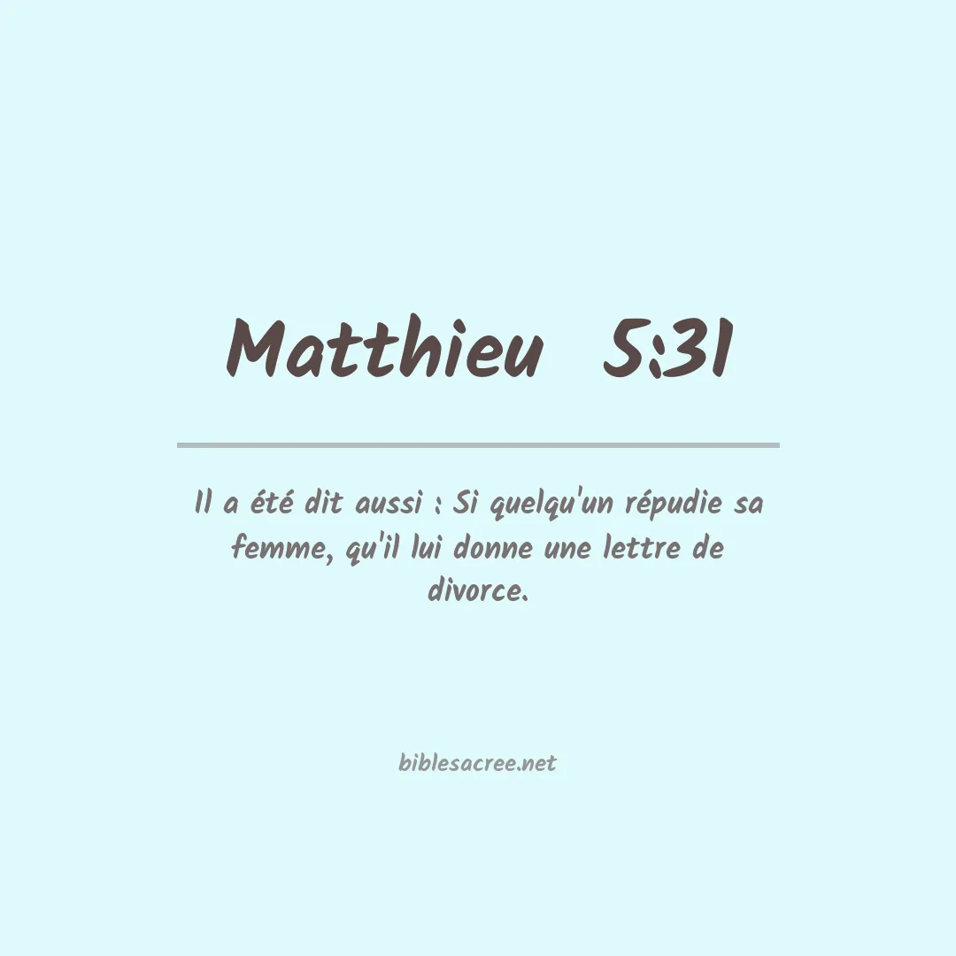 Matthieu  - 5:31