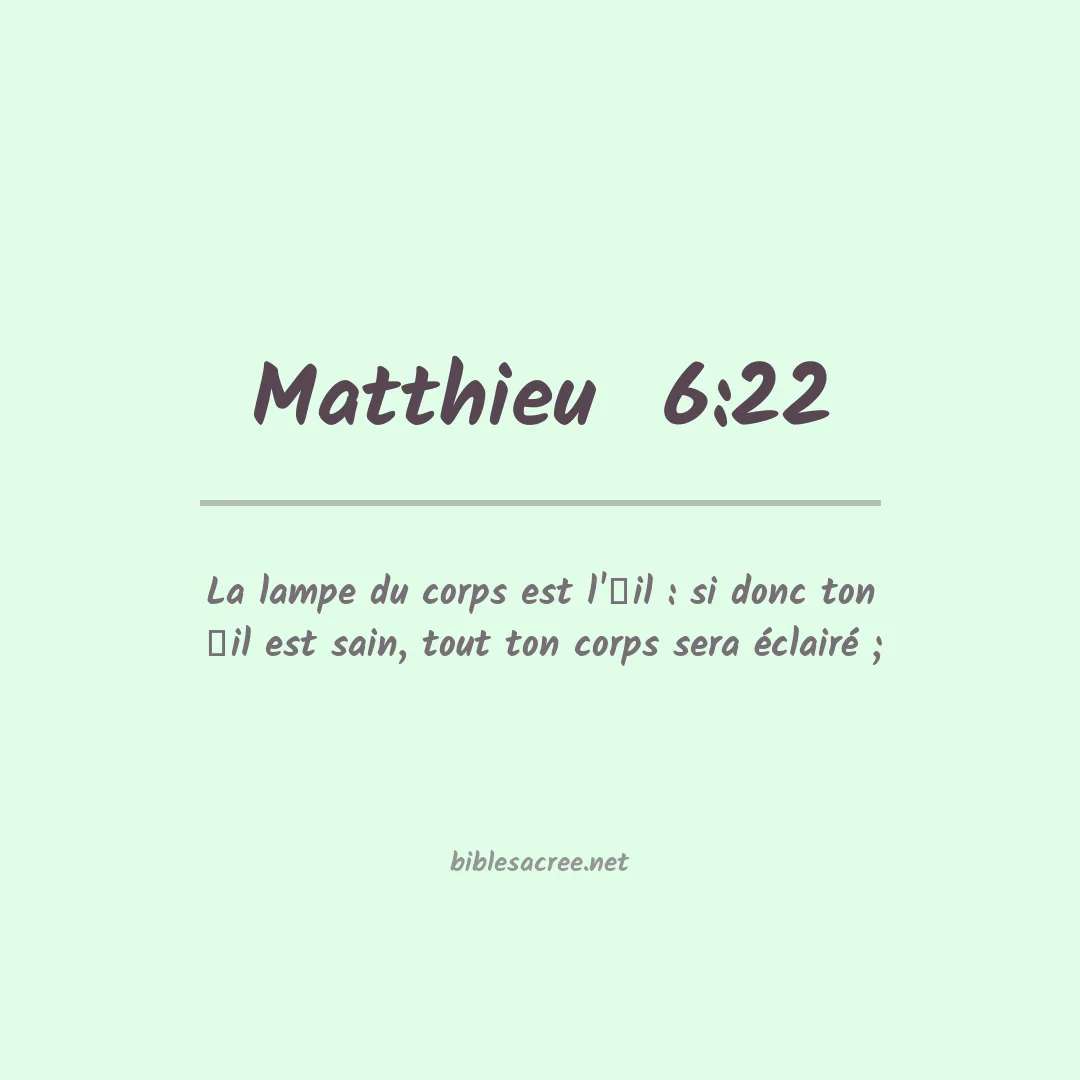 Matthieu - 6:22