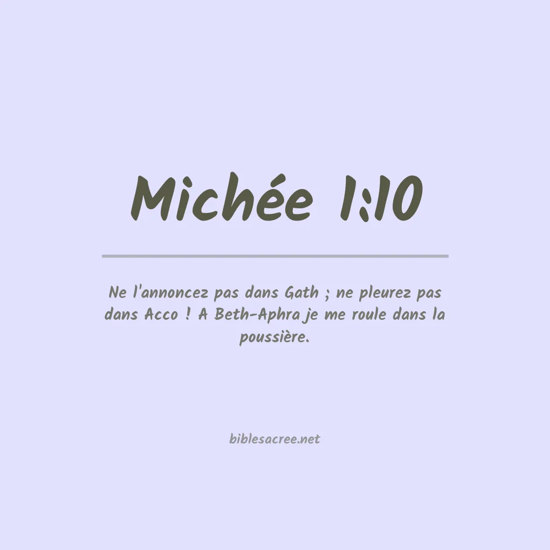 Michée - 1:10