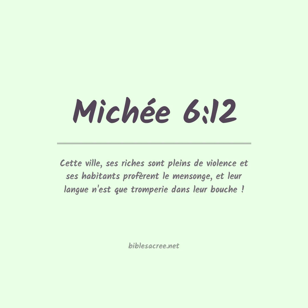 Michée - 6:12