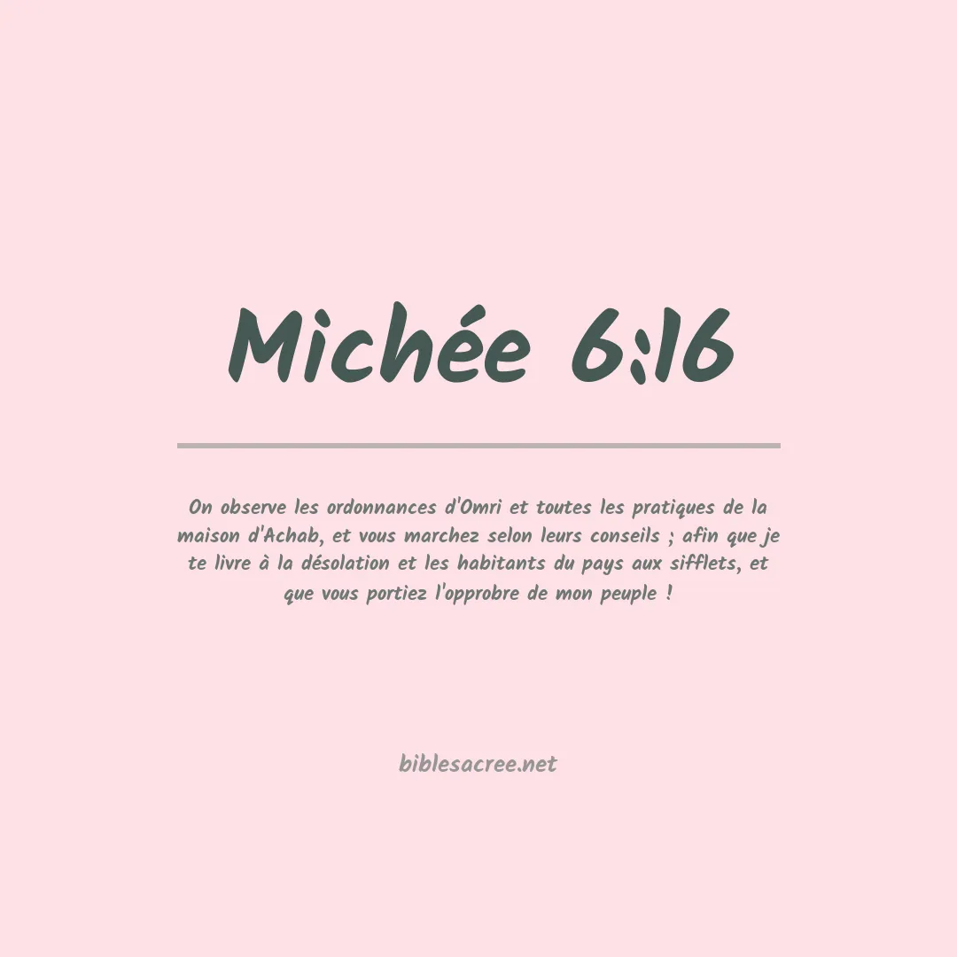Michée - 6:16