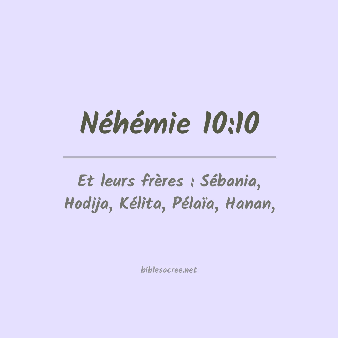 Néhémie - 10:10