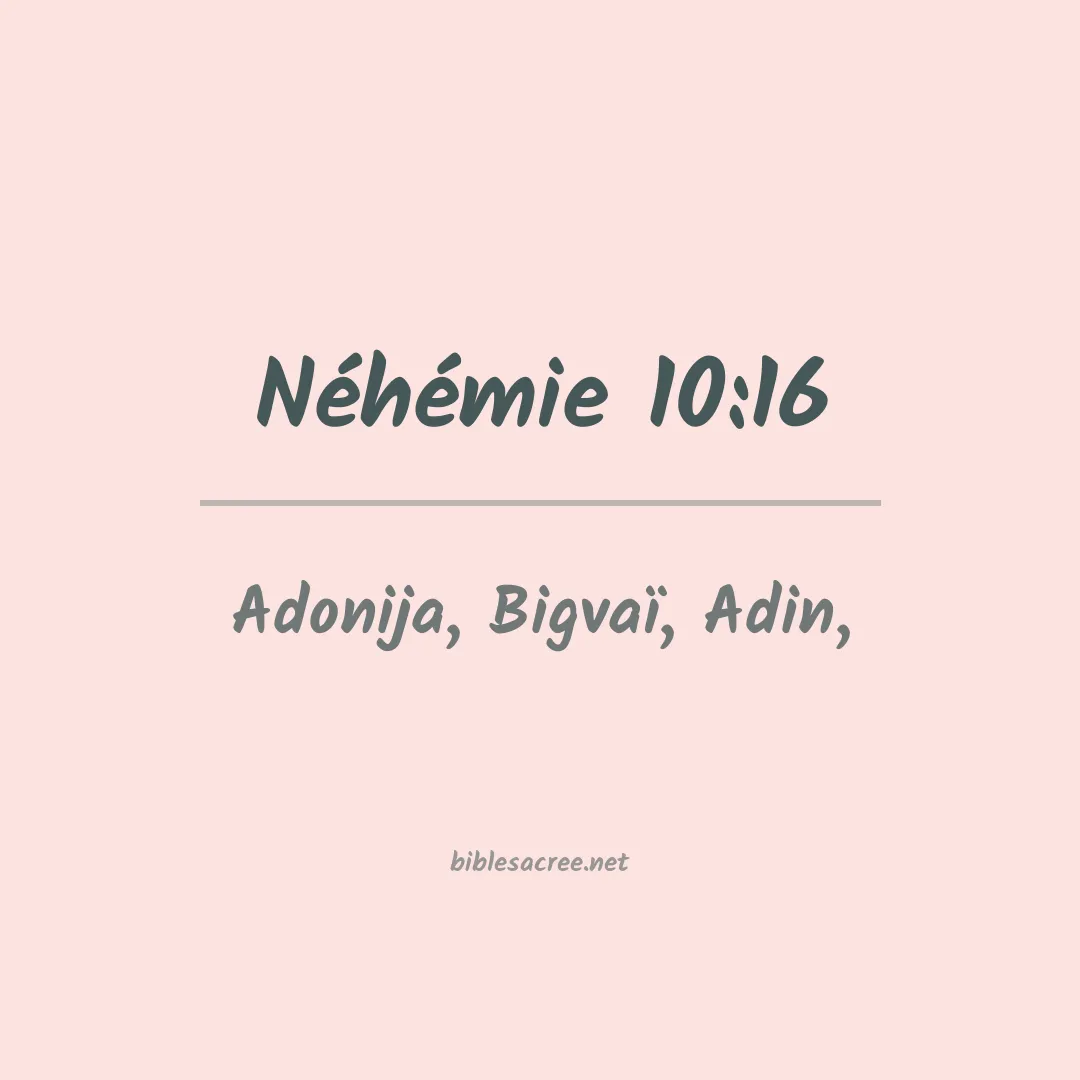 Néhémie - 10:16